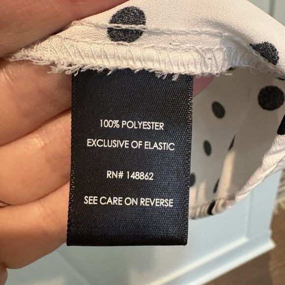 Torrid Babydoll Top 5X‎ White Black Polka Dot Georgette Pintuck Blouse Pinup - Picture 10 of 14